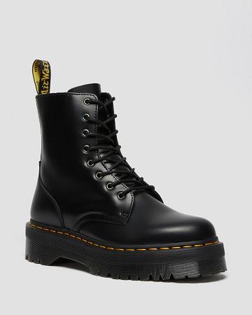 Women's Dr Martens Jadon Smooth Leather Platform Boots Black | AU 248NWY